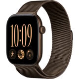 Apple Watch Series 12, Smartwatch bronze, Aluminium, 46 mm, Milanaise Armband Dunkelbronze S/M