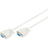 Digitus Serielles Datatransfer Anschlusskabel, D-Sub9 (Buchse) > D-Sub9 (Buchse) beige, 2 Meter