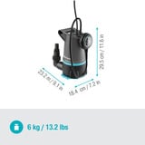 GARDENA Klar-/Schmutzwasser-Tauchpumpe 20000 BASIC, Tauch- / Druckpumpe grau/schwarz, 550 Watt