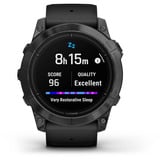 Garmin epix Pro (Gen 2) Standard Edition, Smartwatch schwarz/dunkelgrau, 51 mm, Silikon-Armband