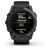 Garmin epix Pro (Gen 2) Standard Edition, Smartwatch schwarz/dunkelgrau, 51 mm, Silikon-Armband