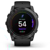 Garmin epix Pro (Gen 2) Standard Edition, Smartwatch schwarz/dunkelgrau, 51 mm, Silikon-Armband