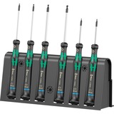 Wera 2052/6 Elektroniker-Schraubendrehersatz + Rack schwarz/grün, 6-teilig, Kugelkopf, Black Point Spitze