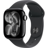 Apple Watch Series 11, Smartwatch schwarz (glänzend), Aluminium, 42 mm, Sportarmband schwarz S/M, Cellular