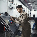 Bosch Professional Akku-Exzenterschleifer GEX 185-LI Professional, 18Volt blau/schwarz, Li-Ion Akku 4,0Ah, Ø 125mm, Koffer