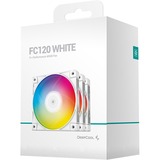 DeepCool FC120 WHITE-3 IN 1 120x120x25, Gehäuselüfter weiß/transparent