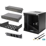 Digitus Netzwerk-Set 254 mm (10") - 6HE, 312 x 300 mm (B x T), IT-Schrank schwarz, 6 Höheneinheiten
