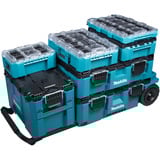 Makita MAKTRAK Organizer tief M, Werkzeugkiste blau/transparent, Transparenter Deckel