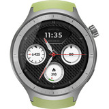 Motorola moto watch, Smartwatch silber, mit silbernem Edelstahl-Armband und grünem Silikon-Armband