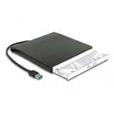 DeLOCK Externes Gehäuse für 5.25" Slim Sata Laufwerke 12,7 mm zu USB-A Stecker, Laufwerksgehäuse schwarz