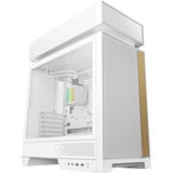 DeepCool CL6600 WH, Tower-Gehäuse weiß/holz, Tempered Glass