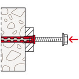 fischer Langschaftdübel HybridPower 10x90 T K rot/grau, 4 Stück