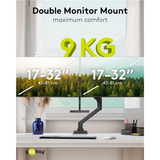 goobay Doppel-Monitorhalterung Office schwarz