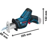 Bosch Akku-Säbelsäge GSA 12V-14 Professional, 12Volt blau/schwarz, 2x Li-Ionen Akku 3,0Ah, in L-BOXX