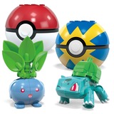 Mattel MEGA Pokémon Pflanze-Typ Trainerteam Bauspielzeug-Set mit 4 Actionfiguren, Konstruktionsspielzeug 118 Teile