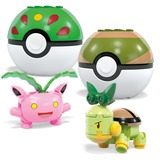 Mattel MEGA Pokémon Pflanze-Typ Trainerteam Bauspielzeug-Set mit 4 Actionfiguren, Konstruktionsspielzeug 118 Teile