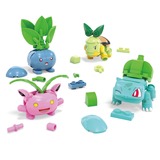 Mattel MEGA Pokémon Pflanze-Typ Trainerteam Bauspielzeug-Set mit 4 Actionfiguren, Konstruktionsspielzeug 118 Teile