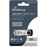 MediaRange USB Type-C 32 GB, USB-Stick schwarz/silber, USB 3.2 Gen 1 Type-C