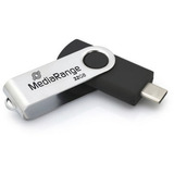 MediaRange USB Type-C 32 GB, USB-Stick schwarz/silber, USB 3.2 Gen 1 Type-C