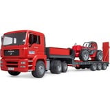 bruder 02774 MAN TGA Tieflader mit Manitou Teleskoplader MLT 633, Modellfahrzeug 