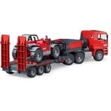 bruder 02774 MAN TGA Tieflader mit Manitou Teleskoplader MLT 633, Modellfahrzeug 