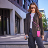 Intenso Handykette und Lade-/Datenkabel Cell Phone Charging Lanyard neon-pink, 1,65 Meter, USB-C, PD3.0 / QC4.0, Nylon