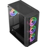 Aerocool Prism ARGB, Tower-Gehäuse schwarz, Tempered Glass