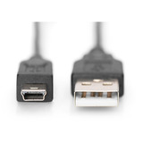 Digitus USB 2.0 Anschlusskabel USB-A (Stecker) > Mini-USB (Stecker) schwarz, 1,8 Meter