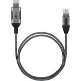 goobay Ethernet-Adapterkabel USB-A 3.2 Gen1 > RJ-45, Slim schwarz/grau, 2 Meter