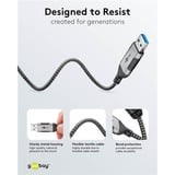 goobay Ethernet-Adapterkabel USB-A 3.2 Gen1 > RJ-45, Slim schwarz/grau, 2 Meter
