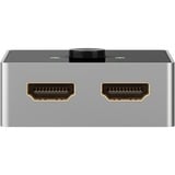 goobay Manuelle HDMI-Umschaltbox 2 auf 1 (4K @ 60Hz), HDMI Switch schwarz/silber