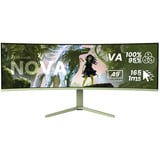 Arozzi Nova 49TUW165, Gaming-Monitor 124.5 cm (49 Zoll), grün, UWQHD, VA, Curved, HDMI, DP, USB-C, USB-Hub, 165Hz Panel