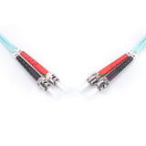 Digitus LWL Patchkabel, Duplex, ST > ST Stecker, Multimode OM3 türkis, 2 Meter