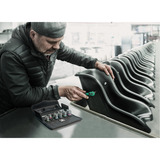 Wera 8100 SA 13 Zyklop Comfort Knarrensatz, 1/4", Werkzeug-Set schwarz/grün, 15-teilig, Comfort-Knarre mit Umschalthebel