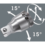 Wera 8100 SA 13 Zyklop Comfort Knarrensatz, 1/4", Werkzeug-Set schwarz/grün, 15-teilig, Comfort-Knarre mit Umschalthebel