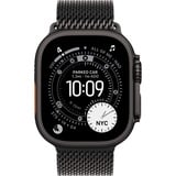 Apple Watch Ultra 3, Smartwatch schwarz, 49 mm, Milanaise Armband schwarz L, Titangehäuse, Cellular