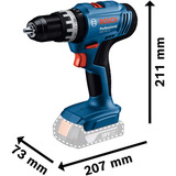 Bosch Professional Akku-Schlagbohrschrauber GSB 18V-25  Professional solo, 18Volt blau/schwarz, ohne Akku und Ladegerät, in L-BOXX