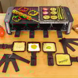 Cecotec Raclette Cheese&Grill 16000 Inox Mixgrill schwarz/edelstahl, 1.400 Watt, für 8 Personen