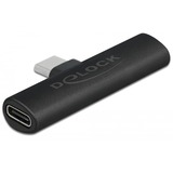 DeLOCK USB 2.0 Adapter, USB-C Stecker 90° > 2x USB-C Buchse schwarz, PD, Laden mit bis zu 60 Watt