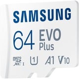Samsung EVO Plus 64 GB microSDXC (2024), Speicherkarte weiß, UHS-I U1, Class 10, V10, A1