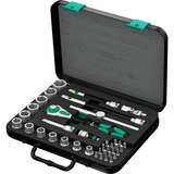 Wera 8100 SB 4 Zyklop Speed-Knarrensatz, zöllig, 3/8", Werkzeug-Set schwarz/grün, 38-teilig, Speed-Knarre mit schwenkbarem Kopf