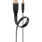 goobay High Speed HDMI 2.1 Flachkabel mit Ethernet 8K / 60 Hz schwarz, 2 Meter, 48 Gbit/s