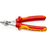 KNIPEX Electronic Super Knips 78 06 125, Elektronik-Zange rot/gelb, mit Öffnungsfeder und Öffnungsbegrenzung