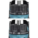 Makita Akku-Bohrschrauber mit Wechselkopfsystem DDF491ZJ01, 18Volt blau/schwarz, ohne Akku und Ladegerät, mit vier verschiedenen Aufsätzen