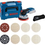 Bosch Akku-Exzenterschleifer GEX 18V-125 Professional + M480 Starter-Set blau/schwarz, ohne Akku und Ladegerät, in L-BOXX