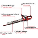 EINHELL Akku-Heckenschere GE-CH 18/60 Li - Solo, 18Volt rot/schwarz, ohne Akku und Ladegerät