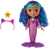 Spin Master Gabby's Dollhouse: Der Film - Sing & Shine Meerjungfrau Gabby, Spielfigur 30cm große Wasserspielpuppe mit Licht- & Soundeffekten