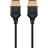 goobay Slim High-Speed-HDMI-Kabel mit Ethernet, 8K @ 60Hz schwarz, 2 Meter