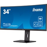 iiyama ProLite XCB3494WQSN-B5, LED-Monitor 86 cm (34 Zoll), schwarz (matt), UWQHD, VA, USB-C, 120Hz Panel