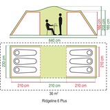 Coleman 6-Personen-Kuppelzelt Ridgeline 6 Plus dunkelgrün/grau, mit Tunnelanbau